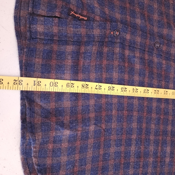 Weatherproof Vintage Shirt Mens 2XL Blue Brown Plaid Flannel Button Down Pocket - Picture 10 of 10